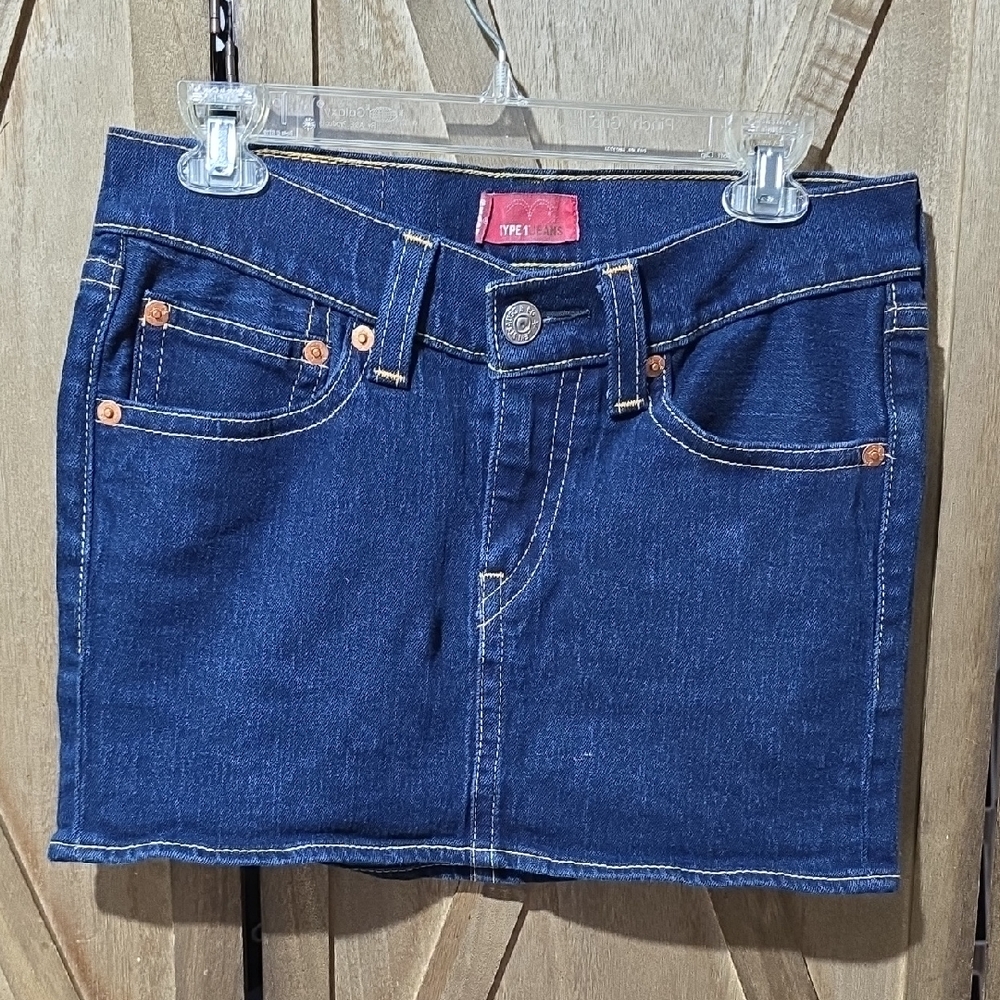 Levis Type 1 Rugged Mini  Denim Skirt Thick Stiching Size Medium